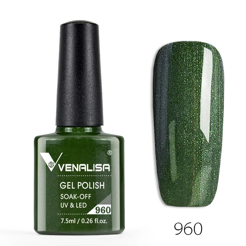 Venalisa 7.5ml Nail Gel Polish 60 Color Glitter Color Nail Varnish For Nail Art Manicure Top Coat Soak Off Enamel UV Gel Varnish