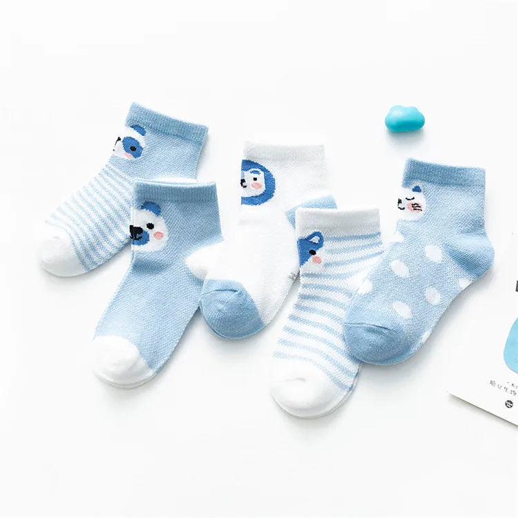 5Pairs/lot 0-24M Infant Baby Socks Baby Socks for Boys Girls Cotton Mesh Newborn Toddler First Walkers Baby Clothes Accessories
