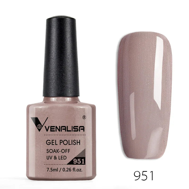 Venalisa 7.5ml Nail Gel Polish 60 Color Glitter Color Nail Varnish For Nail Art Manicure Top Coat Soak Off Enamel UV Gel Varnish