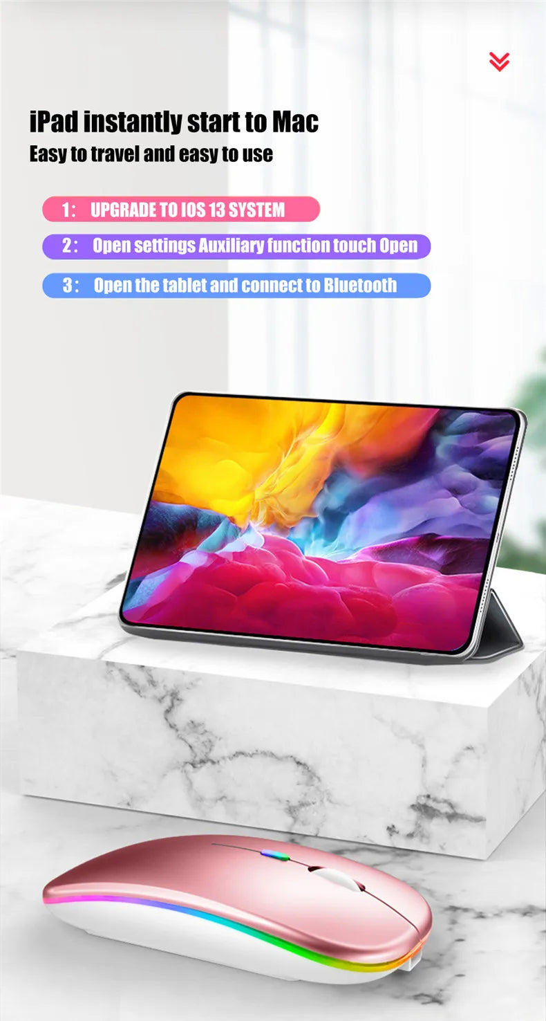 Kabellose Maus Wiederaufladbar Silent LED Hintergrundbeleuchtung Mäuse PC Laptop Computer Maus 2.4Ghz Empfänger Bluetooth Dual Modus Optische Mäuse
