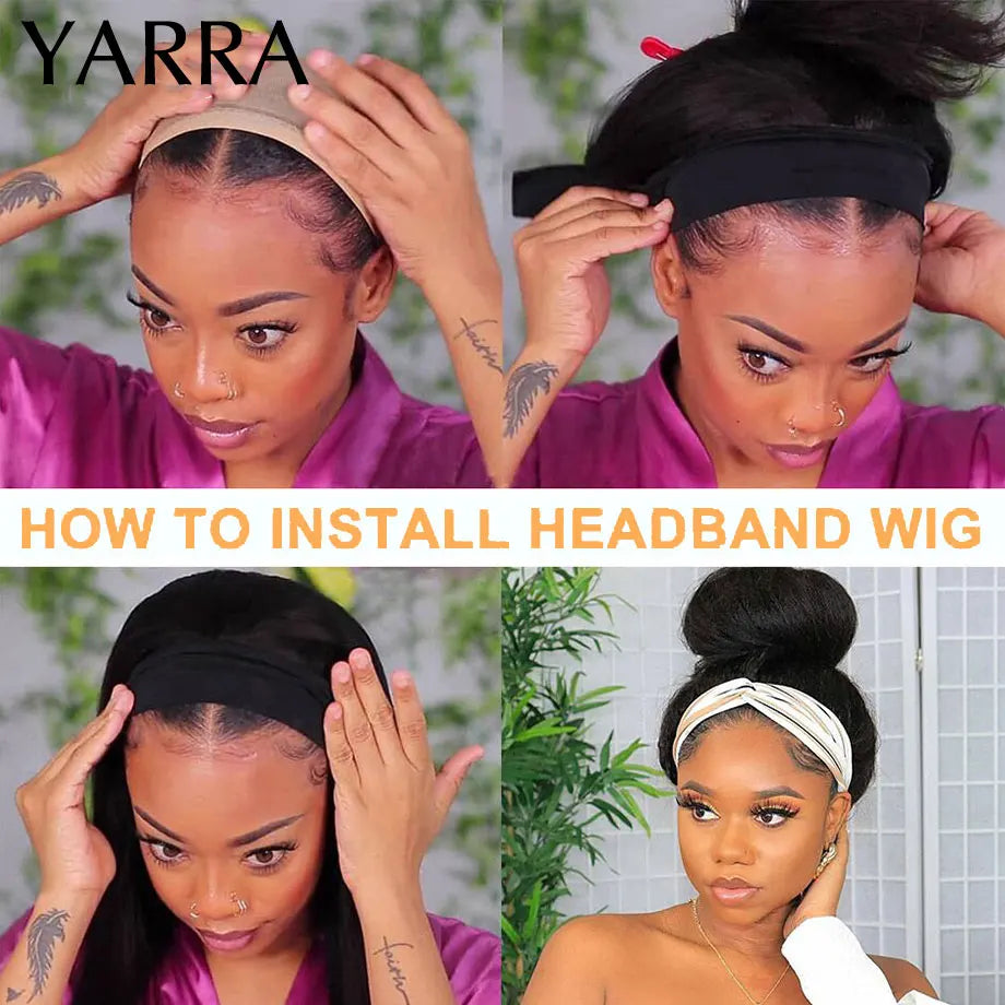 Afro Kinky Curly Echthaar Stirnband Perücke für schwarze Frauen 180% Dichte Brasilianisches Remy Voll maschinell hergestellt 100% Echthaar YARRA
