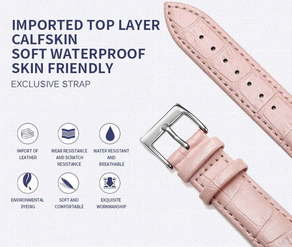Premium Genuine Leather Watchbands 12/14/16/18/19/20/21/22/24 mm Watch Band Strap High Quality Wrist Belt Bracelet + Tool