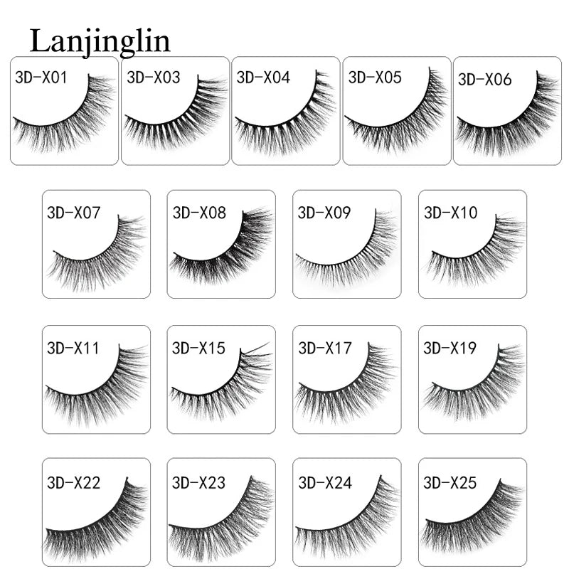 Neu 3 Paar natürliche falsche Wimpern Fake Lashes langes Make-up 3D Nerzwimpern Verlängerung Wimper Nerzwimpern für Schönheit #X11