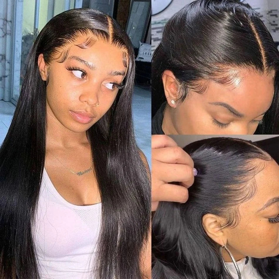 HD Lace Front Echthaarperücken Glatt 13x4 13x6 Transparente Lace Frontal Echthaarperücken Vorgezupft HD Lace Perücken für Frauen