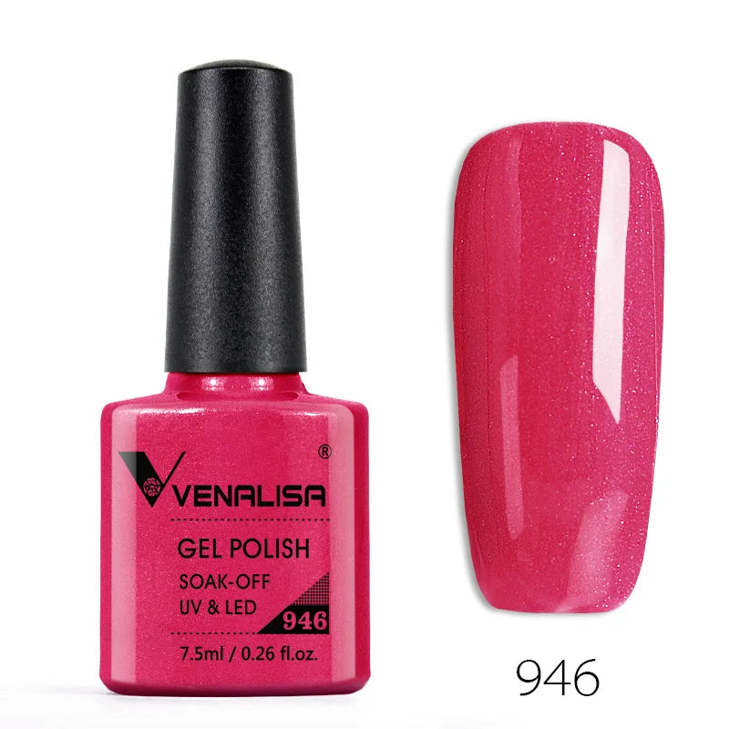 Venalisa 7.5ml Nail Gel Polish 60 Color Glitter Color Nail Varnish For Nail Art Manicure Top Coat Soak Off Enamel UV Gel Varnish