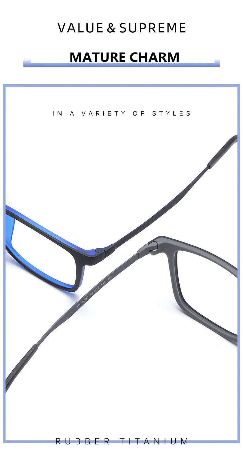 High Quality Pure Titanium Men Anti Blue Light Presbyopia Eyewear Reading Glasses with Diopter+1.0 +1.5 +2.0 +2.5 +3.0 +3.5+4.0