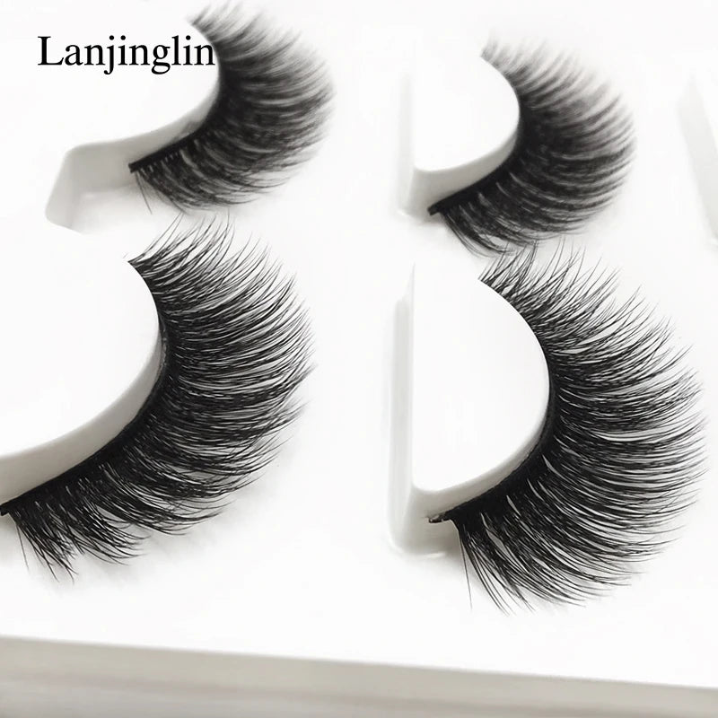 Neu 3 Paar natürliche falsche Wimpern Fake Lashes langes Make-up 3D Nerzwimpern Verlängerung Wimper Nerzwimpern für Schönheit #X11