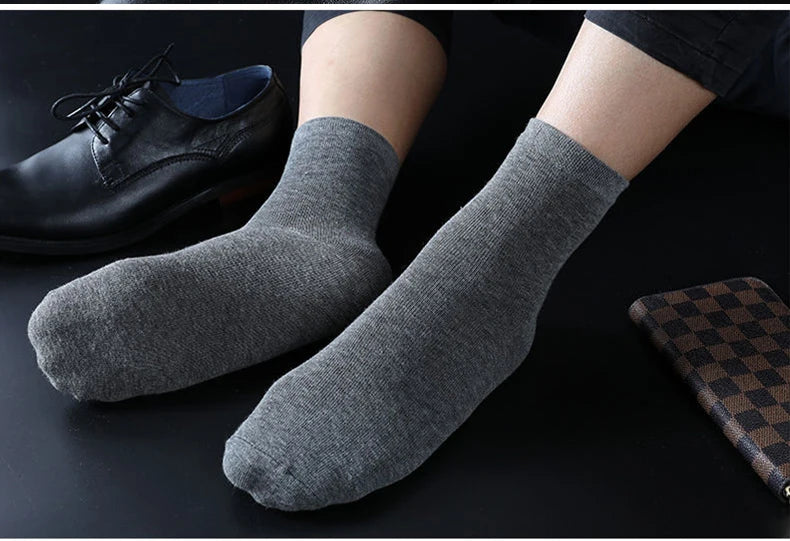 HSS Lot de 5/10 paires de chaussettes en mélange de coton pour hommes, noires, d'affaires, douces, respirantes, pour l'été et l'hiver, grande taille (6.5-14)