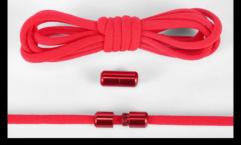 NEW 1 Pair Round Color Elastic Shoelaces Lock No Tie Shoelace Metal Easy to Remove Suitable for All Shoes Lazy Lace 21 Colors