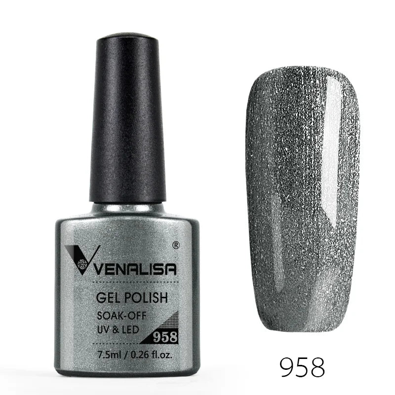 Venalisa 7.5ml Nail Gel Polish 60 Color Glitter Color Nail Varnish For Nail Art Manicure Top Coat Soak Off Enamel UV Gel Varnish