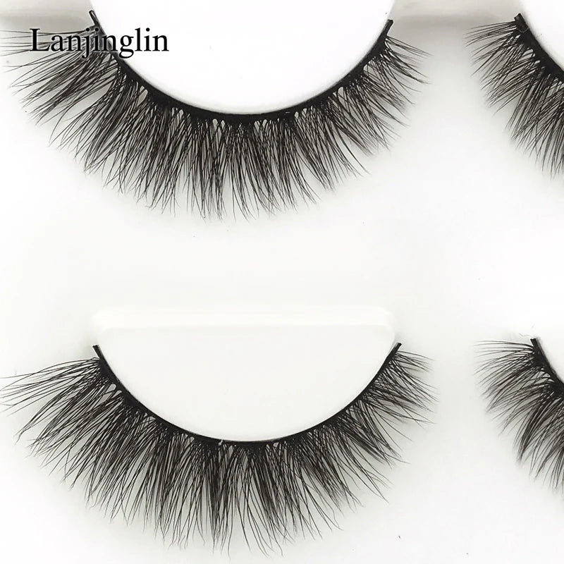 Neu 3 Paar natürliche falsche Wimpern Fake Lashes langes Make-up 3D Nerzwimpern Verlängerung Wimper Nerzwimpern für Schönheit #X11