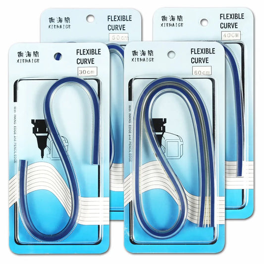 Règle courbe flexible Outil de dessin et de traçage Règle serpentin en plastique Fournitures scolaires et de bureau 30cm 40cm 50cm 60cm