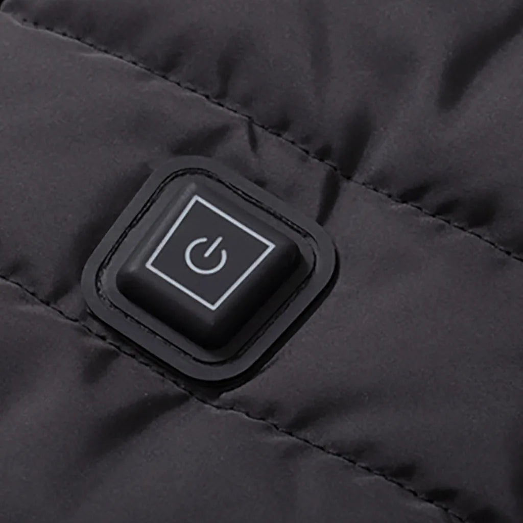 Men Autumn winter Smart heating Cotton Vest 9 area Heated V neck vest Women Outdoor Flexible Thermal Winter Warm Jacket M-7XL