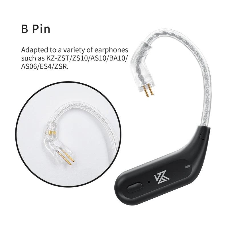 KZ AZ09  Bluetooth 5.2 HD Bluetooth Module Wireless Upgrade Cable HIFI Wireless Ear Hook Connector With Charging Case S2 Z1 S1