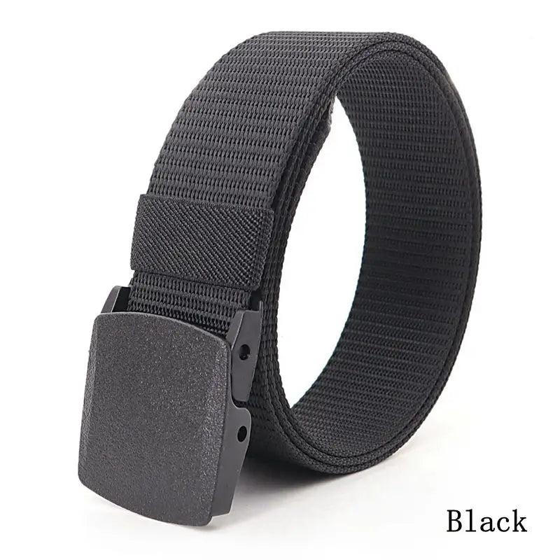 38mm Tactical Waist Belt Unisex Lightweight Weave Fabric with Plastic Buckle for Airport Security Men Women Camouflage Style
