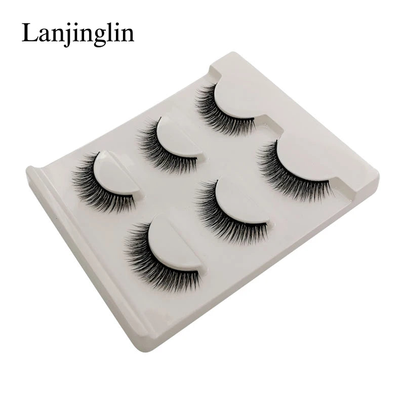 Neu 3 Paar natürliche falsche Wimpern Fake Lashes langes Make-up 3D Nerzwimpern Verlängerung Wimper Nerzwimpern für Schönheit #X11
