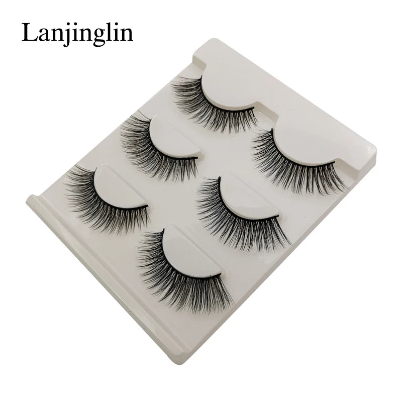 Neu 3 Paar natürliche falsche Wimpern Fake Lashes langes Make-up 3D Nerzwimpern Verlängerung Wimper Nerzwimpern für Schönheit #X11