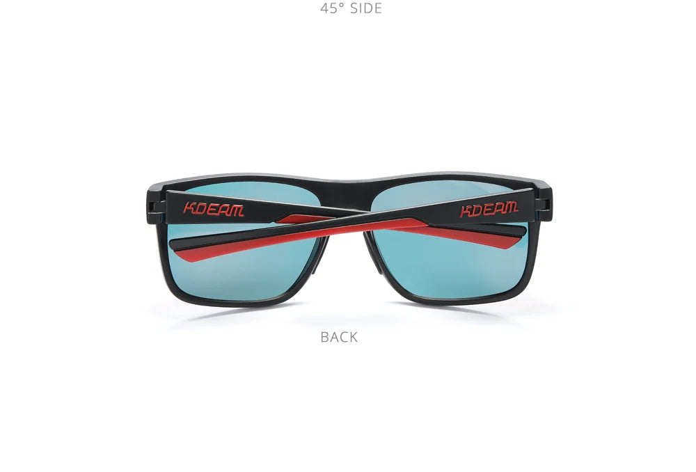 KDEAM New Polarized Men's Sunglasses Square Outdoor Photochromic Sun Glasses Women Non-Slip Nose Pad Full Accessories Included