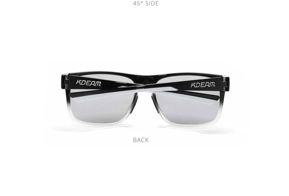 KDEAM New Polarized Men's Sunglasses Square Outdoor Photochromic Sun Glasses Women Non-Slip Nose Pad Full Accessories Included