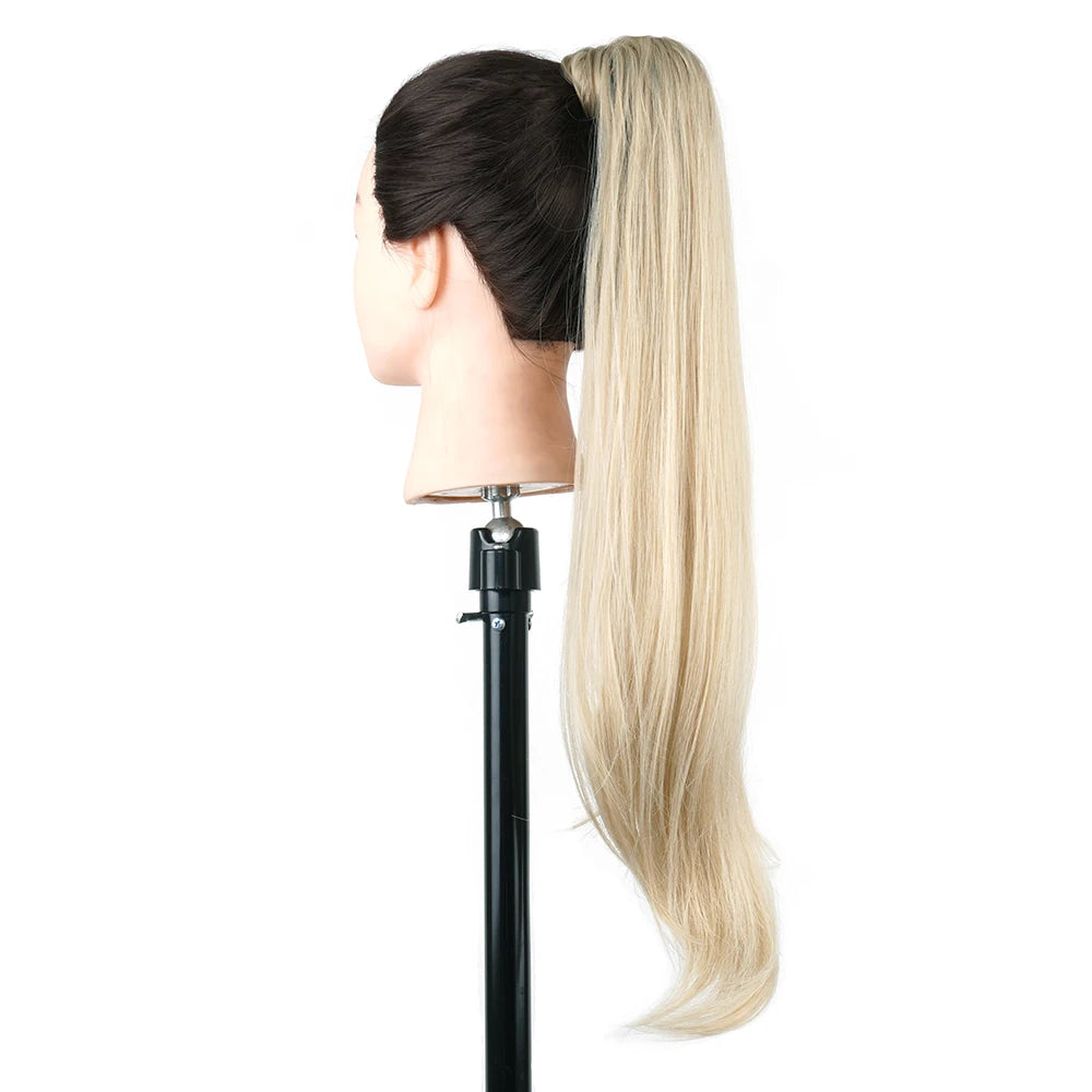 Soowee Long Layered Ponytail Synthetic Hair Extension Blonde Pony Tail Flexible Hair Ponytails Hairpieces