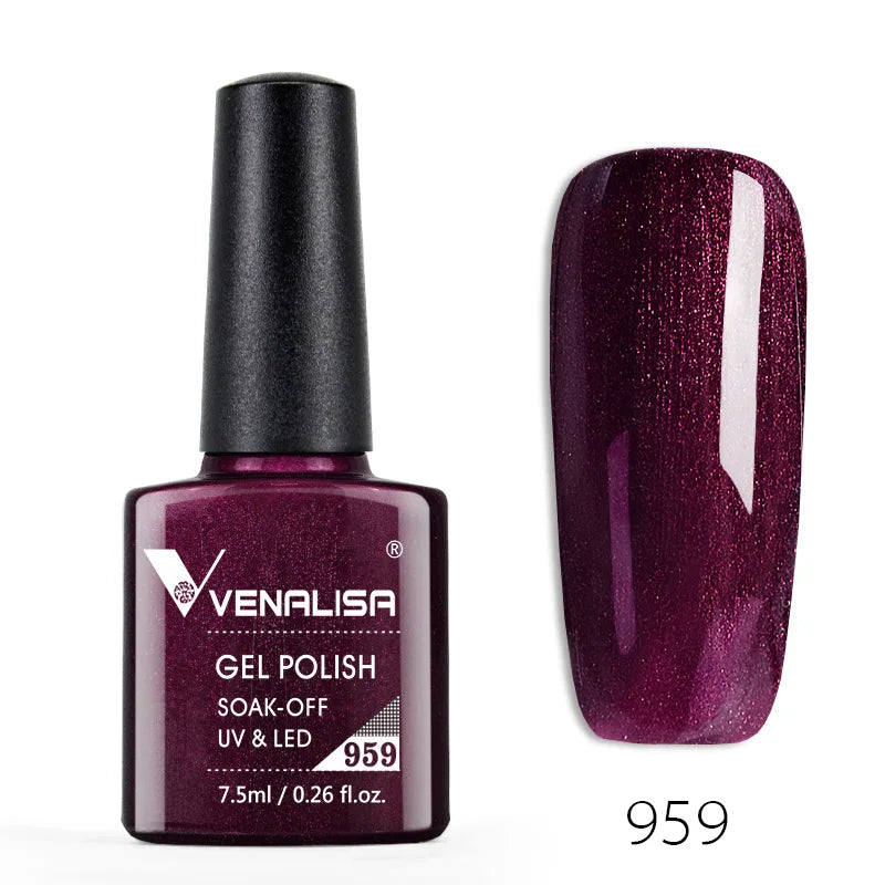 Venalisa 7.5ml Nail Gel Polish 60 Color Glitter Color Nail Varnish For Nail Art Manicure Top Coat Soak Off Enamel UV Gel Varnish