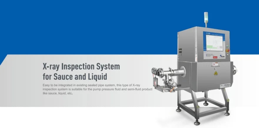 Industrial Metal Detection X-ray Inspection System Food Grade for Sauce and Liquids X-ray Inspection of Food Through a Pipeline