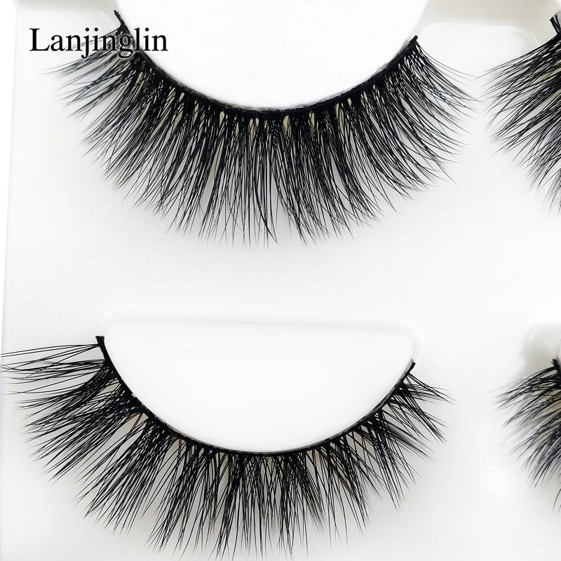 Neu 3 Paar natürliche falsche Wimpern Fake Lashes langes Make-up 3D Nerzwimpern Verlängerung Wimper Nerzwimpern für Schönheit #X11