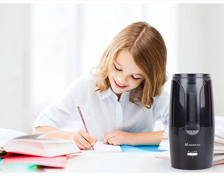 Tenwin Automatic Electric Pencil Sharpener For Colored Pencils Sharpen Mechanical Office School Supplies Stationery Free Ship - Shoppiline