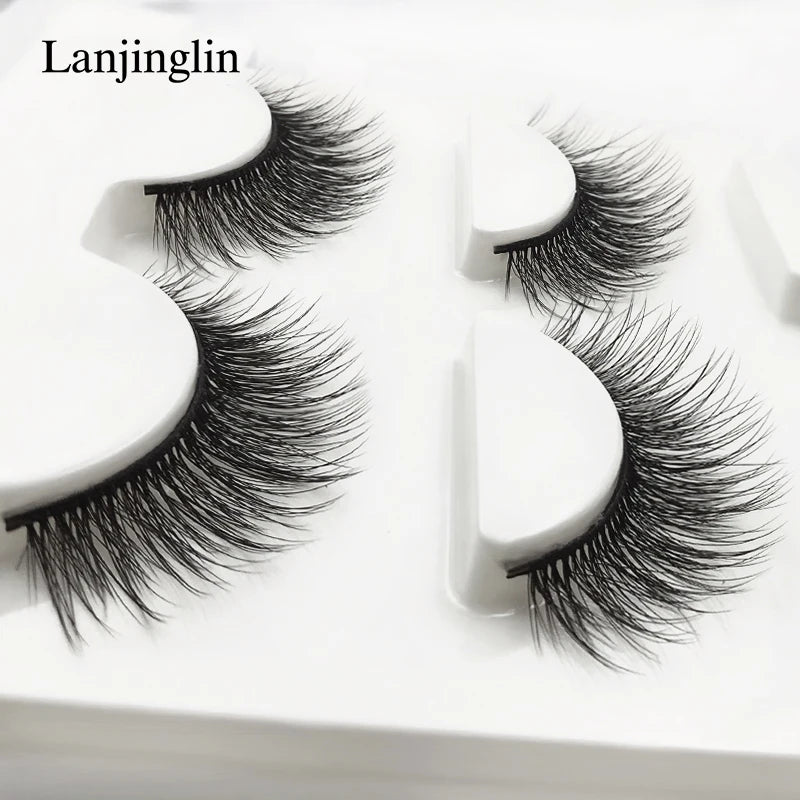 Neu 3 Paar natürliche falsche Wimpern Fake Lashes langes Make-up 3D Nerzwimpern Verlängerung Wimper Nerzwimpern für Schönheit #X11