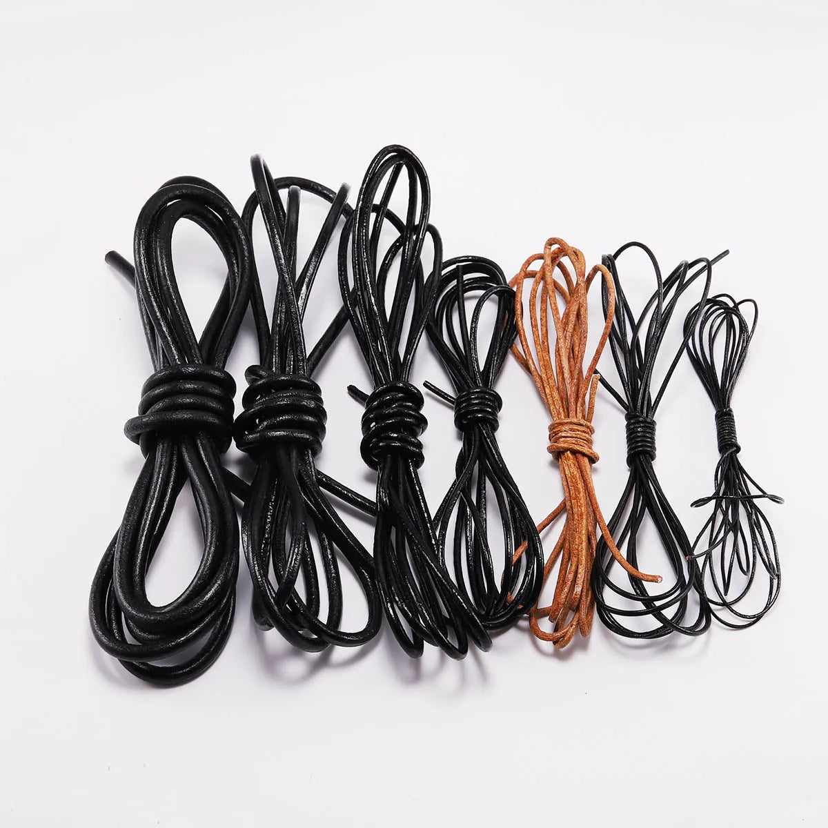 2/5 Meters/Lot 1-6mm Genuine Cow Leather Round Thong Cord DIY Bracelet Findings Rope String For Jewelry Making