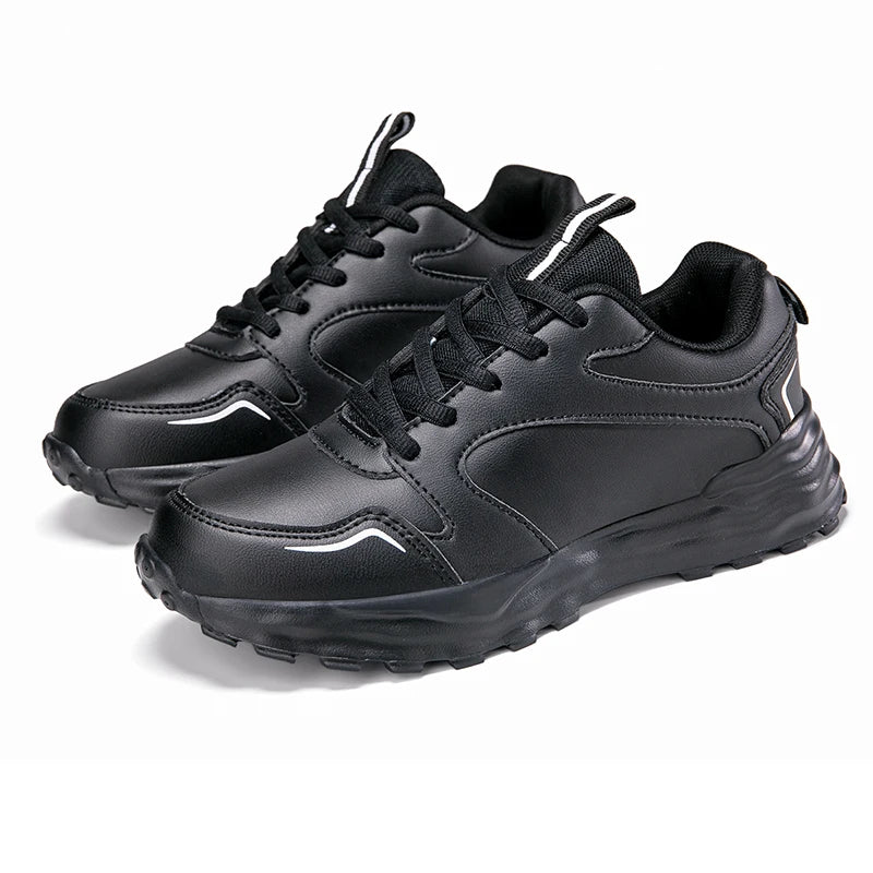 Autumn Men's Shoes 2024 New Trend Versatile Thick Sole Elevated Leather Sports and Casual Zapatos Running Shoes for Women - Shoppiline
