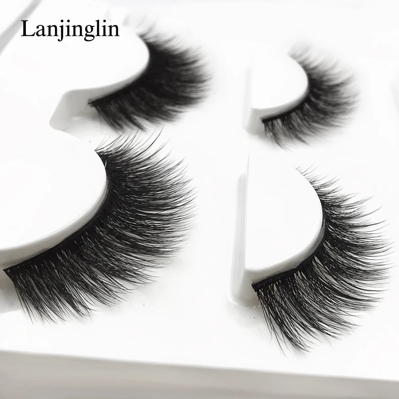 Neu 3 Paar natürliche falsche Wimpern Fake Lashes langes Make-up 3D Nerzwimpern Verlängerung Wimper Nerzwimpern für Schönheit #X11