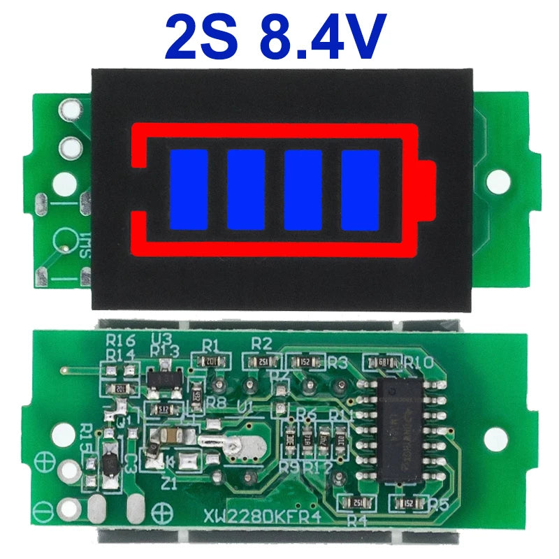 1S-4S-8S Single 3.7V Lithium Battery Capacity Indicator Module 4.2V Blue Display Electric Vehicle Battery Power Tester Li-ion