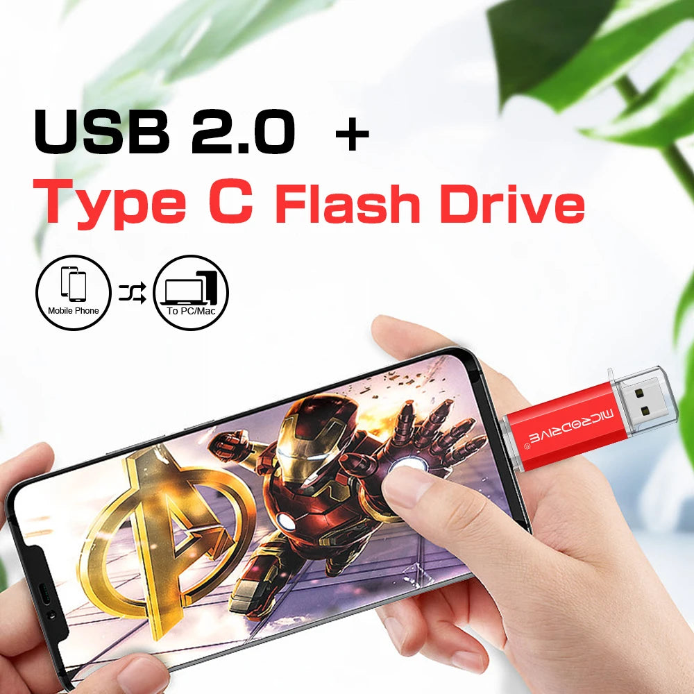 Type C USB flash drive 128MB 1GB 2GB 4GB 8GB 16GB 32GB 64GB 128GB for Andriods SmartPhone Memory MINI Usb Stick USB C