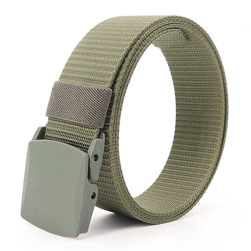 38mm Tactical Waist Belt Unisex Lightweight Weave Fabric with Plastic Buckle for Airport Security Men Women Camouflage Style