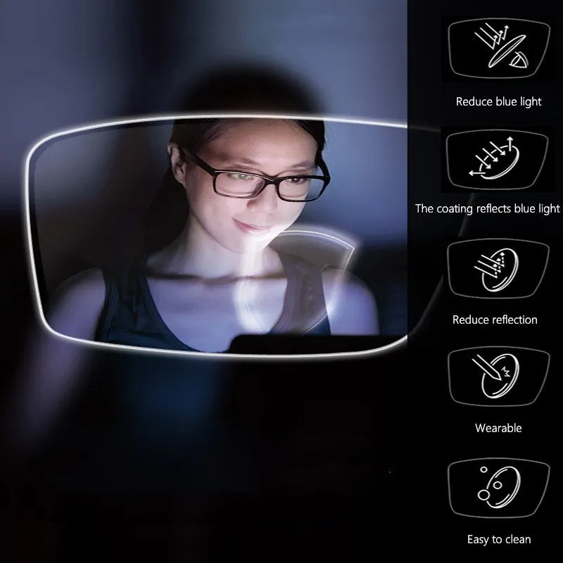YIMARUILI 1.56 1.61 1.67 1.74 Anti-reflective Anti-scratch UV400 Anti-blue Light Lenses HMC Coating CR39 Resin Optical Lens