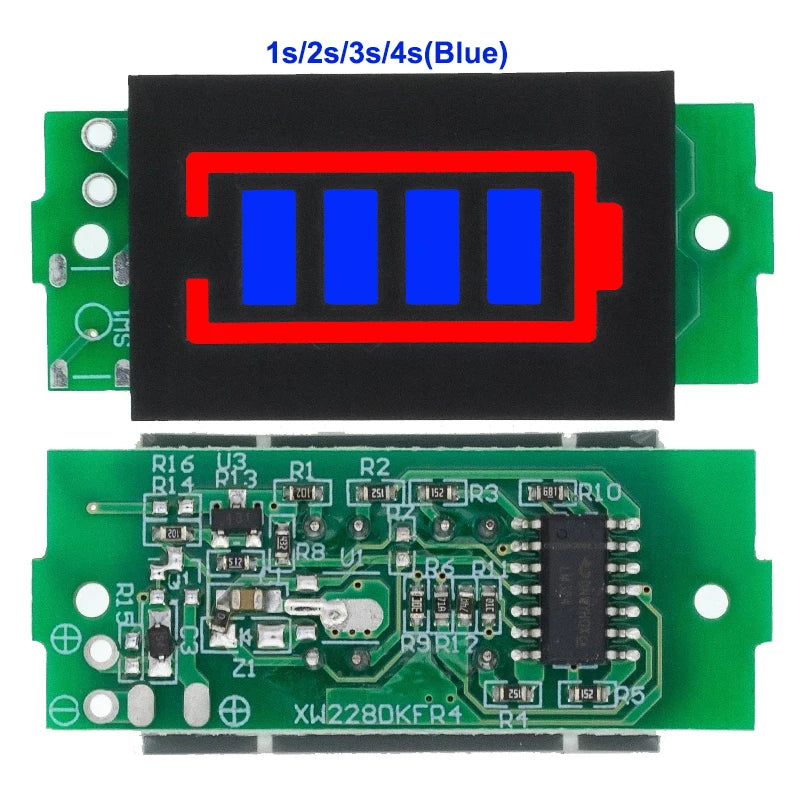 1S-4S-8S Single 3.7V Lithium Battery Capacity Indicator Module 4.2V Blue Display Electric Vehicle Battery Power Tester Li-ion