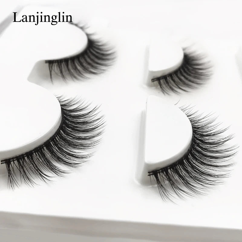 Neu 3 Paar natürliche falsche Wimpern Fake Lashes langes Make-up 3D Nerzwimpern Verlängerung Wimper Nerzwimpern für Schönheit #X11