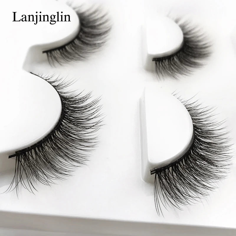 Neu 3 Paar natürliche falsche Wimpern Fake Lashes langes Make-up 3D Nerzwimpern Verlängerung Wimper Nerzwimpern für Schönheit #X11