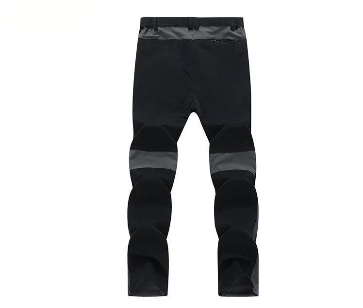 TRVLWEGO Men Summer Hiking Pants Wear-resistant Water Splash Prevention Quick Dry UV Proof Elastic Thin Camping Trousers