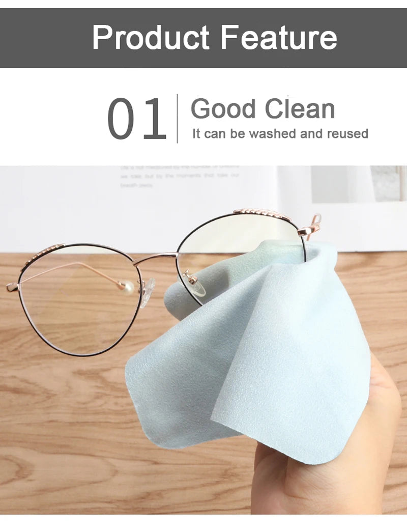 5 Pcs High Quality Microfiber Glasses Cleaning Cloth Chamois Glasses Cleaner For Lens Phone Screen Cleaning Wipes