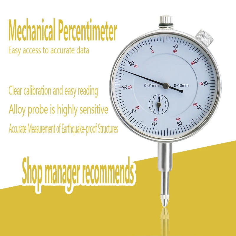 Precision 0.01mm Dial Indicator Gauge 0-10mm Meter Precise 0.01mm Resolution Indicator Gauge Mesure Instrument Tool Dial Gauge - Shoppiline