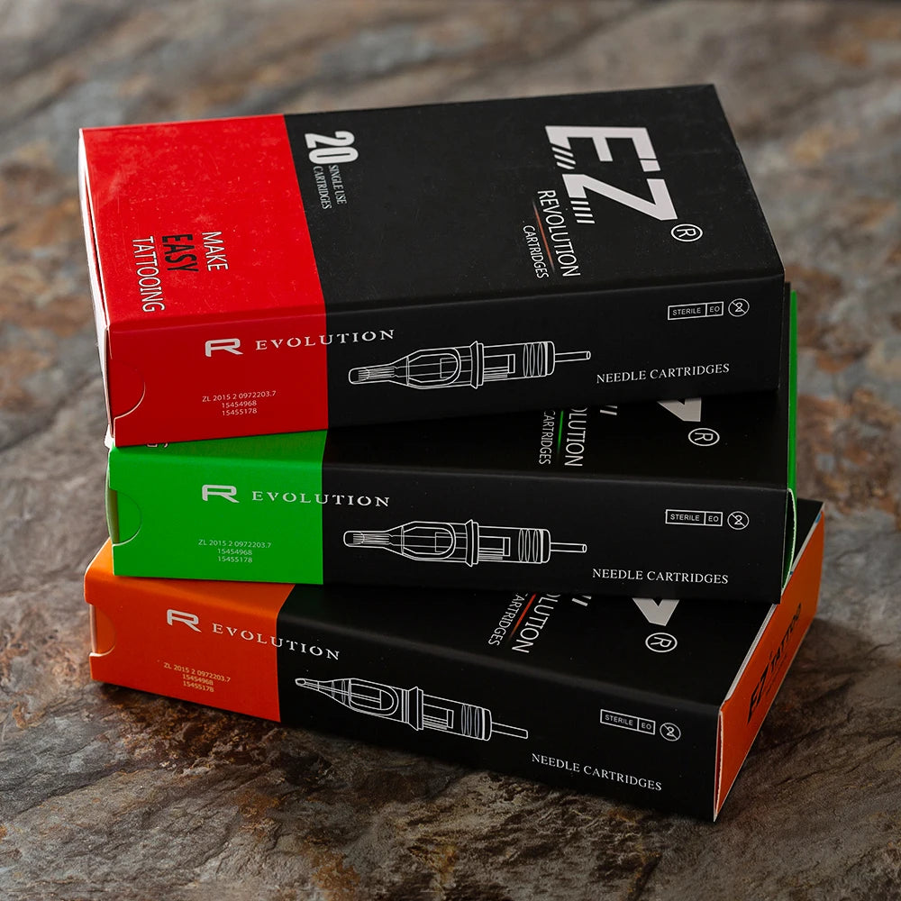 EZ Revolution Cartridge Tattoo Needles #12 0.35mm Round Liner RC1201RL RC1203RL RC1205RL RC1207RL RC1209RL 11/14/18RL 20 pcs/lot
