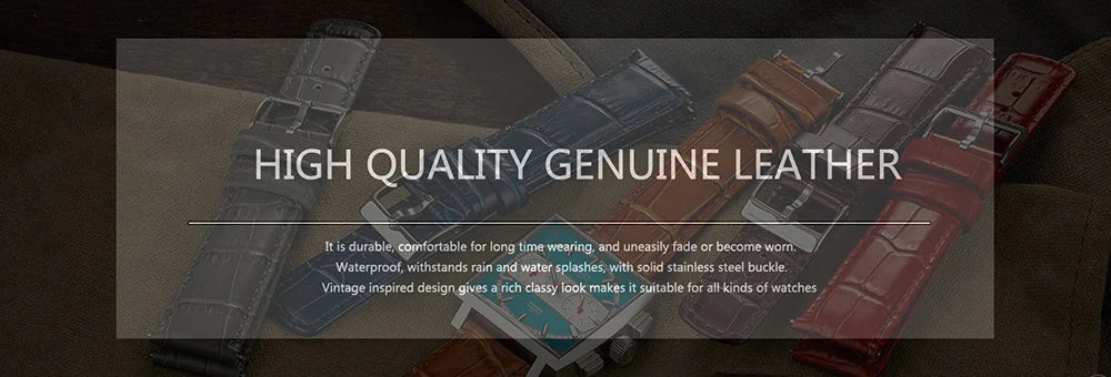 Premium Genuine Leather Watchbands 12/14/16/18/19/20/21/22/24 mm Watch Band Strap High Quality Wrist Belt Bracelet + Tool
