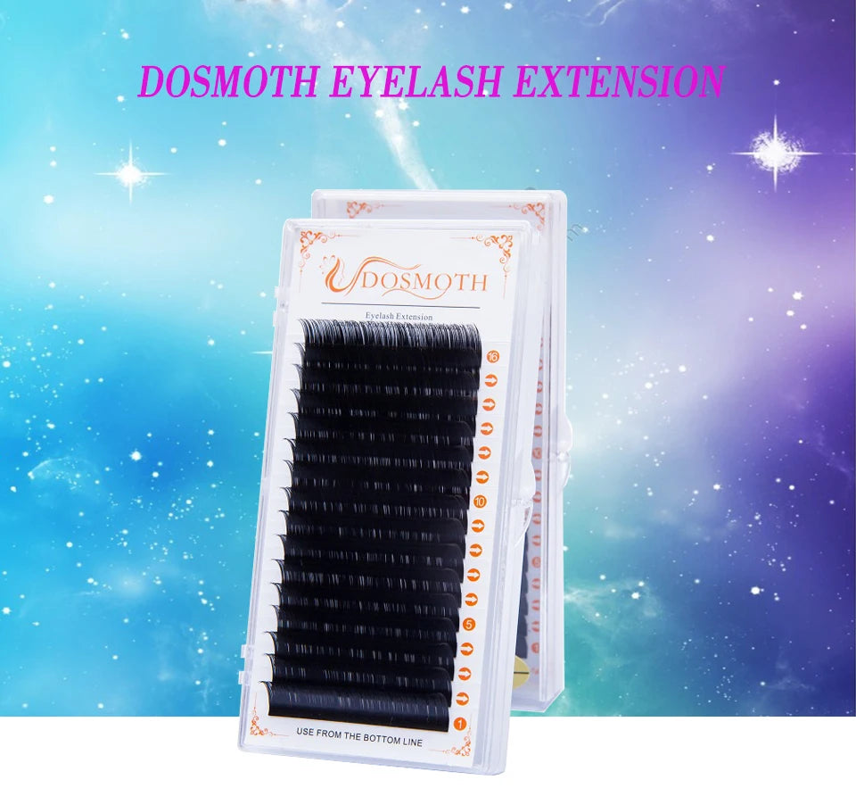 DOSMOTH- Soft Eyelash Extension, Individual Lashes,Faux Mink Eyelashes, False Eyelash, 16Rows Thickness, 0.03 to 0.20