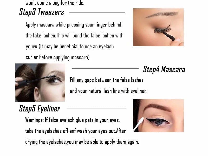 Neu 3 Paar natürliche falsche Wimpern Fake Lashes langes Make-up 3D Nerzwimpern Verlängerung Wimper Nerzwimpern für Schönheit #X11