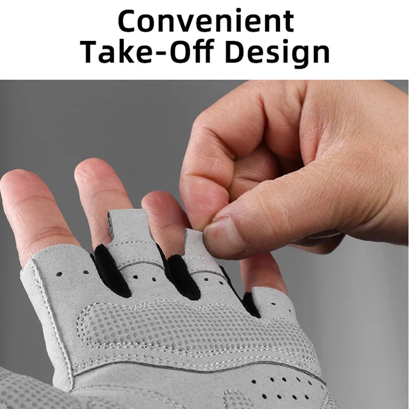 ROCKBROS Cycling Bike Gloves Half Finger Shockproof Breathable MTB Mountain Bicycle Sports Gloves Men Women Cycling Equipment - Shoppiline