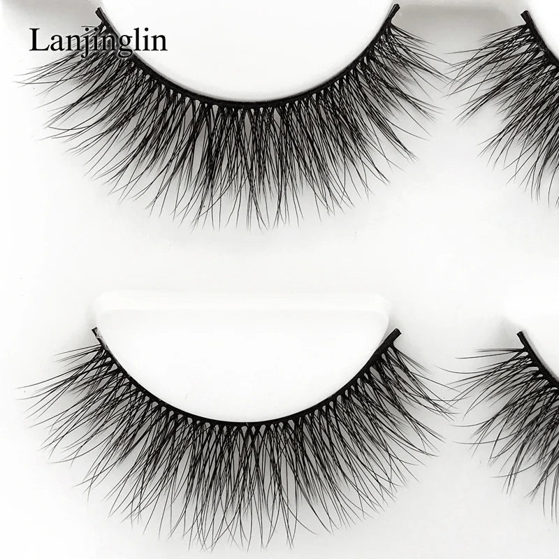 Neu 3 Paar natürliche falsche Wimpern Fake Lashes langes Make-up 3D Nerzwimpern Verlängerung Wimper Nerzwimpern für Schönheit #X11