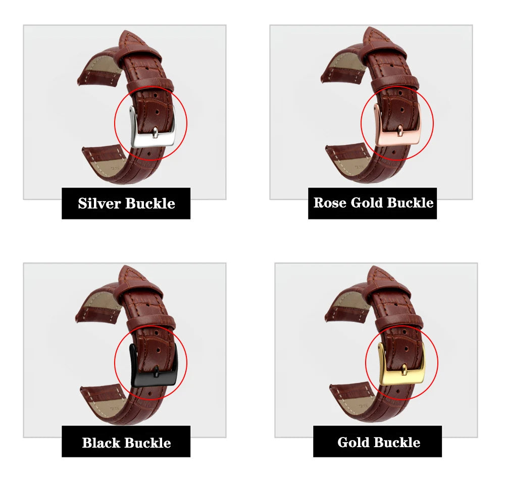 Premium Genuine Leather Watchbands 12/14/16/18/19/20/21/22/24 mm Watch Band Strap High Quality Wrist Belt Bracelet + Tool