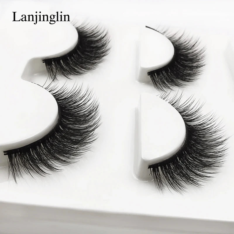Neu 3 Paar natürliche falsche Wimpern Fake Lashes langes Make-up 3D Nerzwimpern Verlängerung Wimper Nerzwimpern für Schönheit #X11